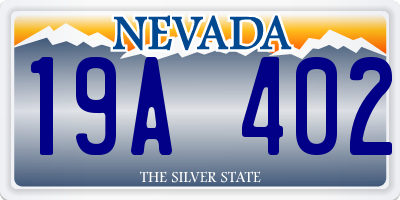 NV license plate 19A402