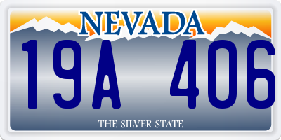 NV license plate 19A406