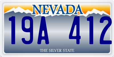 NV license plate 19A412