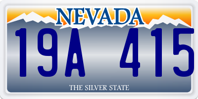 NV license plate 19A415