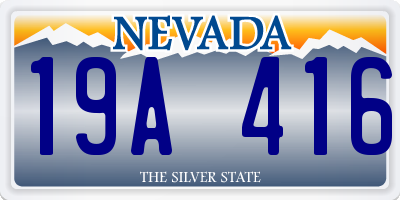 NV license plate 19A416