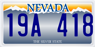 NV license plate 19A418