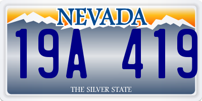 NV license plate 19A419