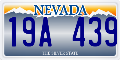 NV license plate 19A439