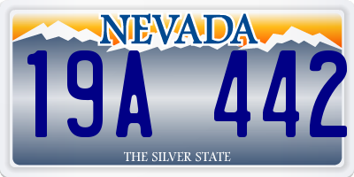NV license plate 19A442