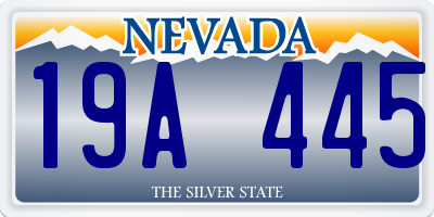 NV license plate 19A445