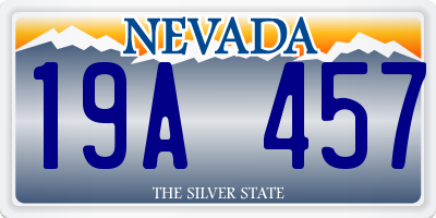 NV license plate 19A457