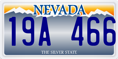 NV license plate 19A466