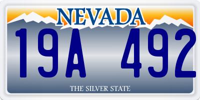 NV license plate 19A492