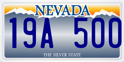 NV license plate 19A500