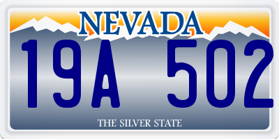NV license plate 19A502