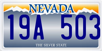 NV license plate 19A503