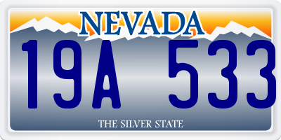 NV license plate 19A533