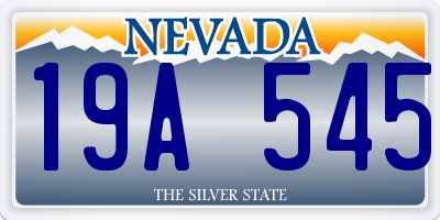 NV license plate 19A545