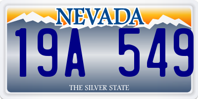 NV license plate 19A549