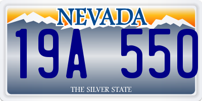 NV license plate 19A550