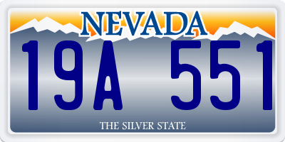 NV license plate 19A551