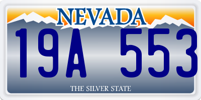 NV license plate 19A553