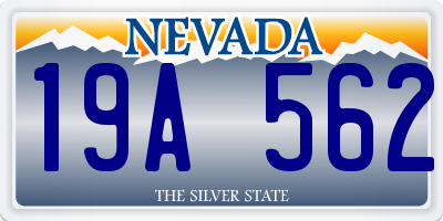 NV license plate 19A562