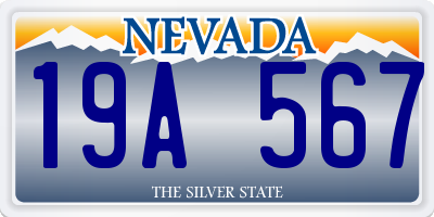 NV license plate 19A567