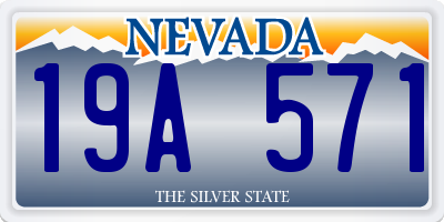 NV license plate 19A571