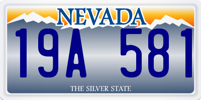 NV license plate 19A581