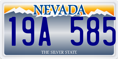 NV license plate 19A585