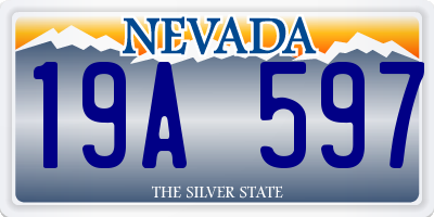 NV license plate 19A597