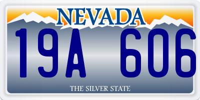 NV license plate 19A606