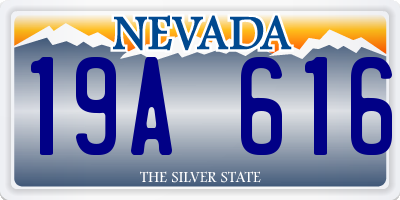 NV license plate 19A616
