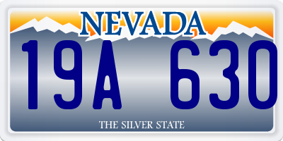 NV license plate 19A630