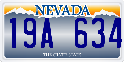 NV license plate 19A634