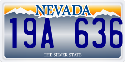 NV license plate 19A636