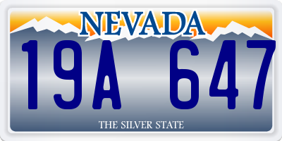 NV license plate 19A647