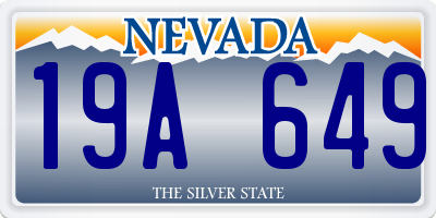 NV license plate 19A649
