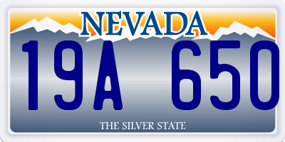 NV license plate 19A650
