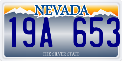 NV license plate 19A653