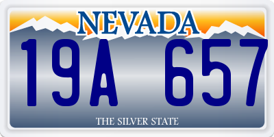 NV license plate 19A657