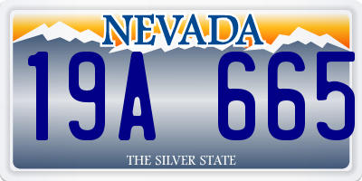 NV license plate 19A665