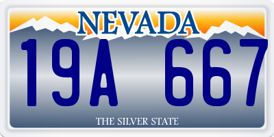 NV license plate 19A667