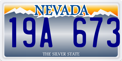 NV license plate 19A673
