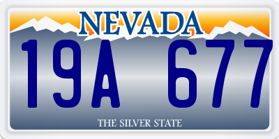 NV license plate 19A677