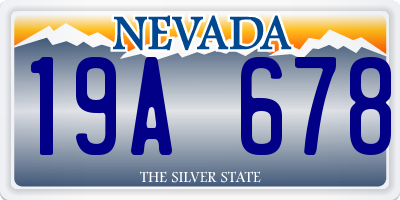 NV license plate 19A678