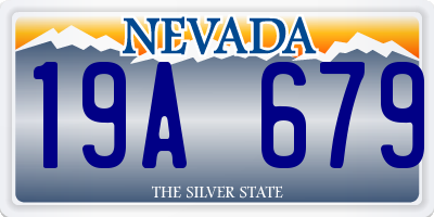 NV license plate 19A679