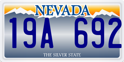 NV license plate 19A692