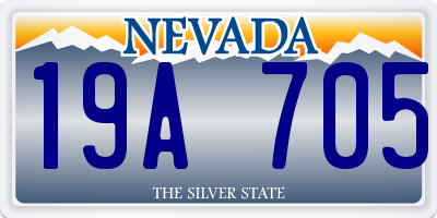 NV license plate 19A705