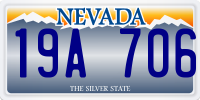 NV license plate 19A706