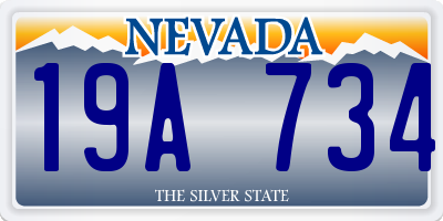 NV license plate 19A734