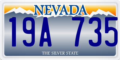 NV license plate 19A735