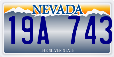 NV license plate 19A743